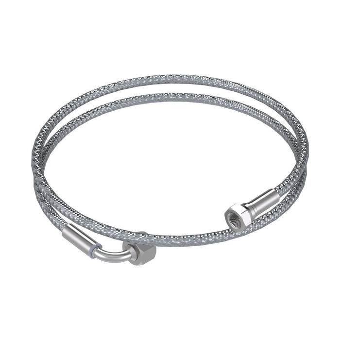 2.0m Flexible Stainless Steel Braided Hose - 1/4" Straight F - 3/8" Elbow - RE7316