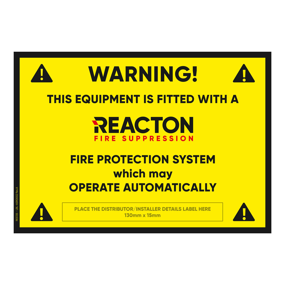AS Reacton Label Auto - RE5725 — Reacton Fire Suppression