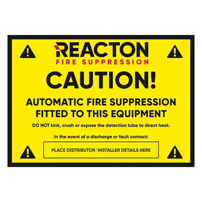 Reacton Branded Adhesive Caution Label A5 - RE6110