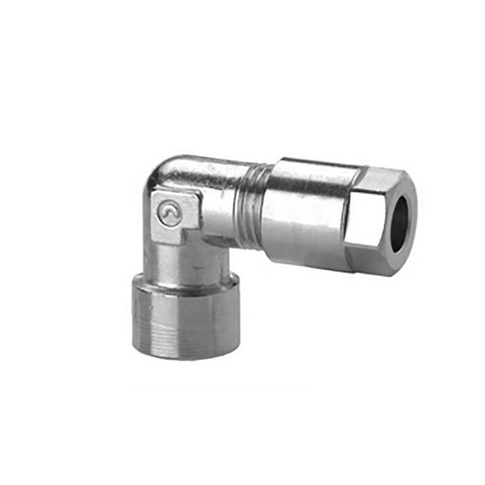 QR Compression Elbow Female: 1/4'' Threaded - 8mm Pipe - RE7022